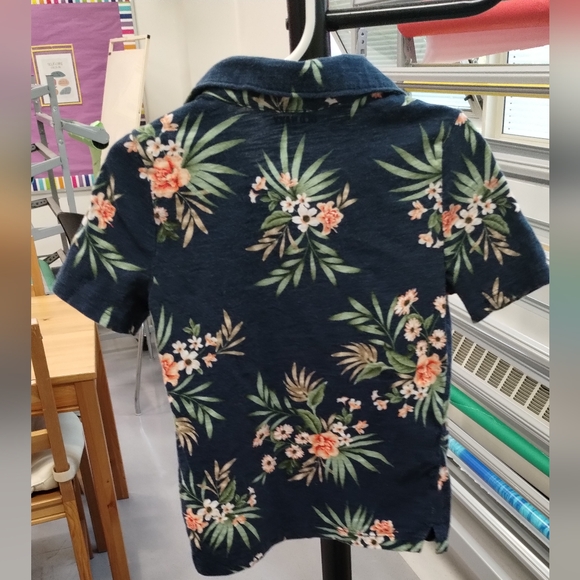 Old Navy Aloha Casual Slub-Knit Floral Polo Short Sleeve for Toddler Boys 4T - Picture 3 of 12